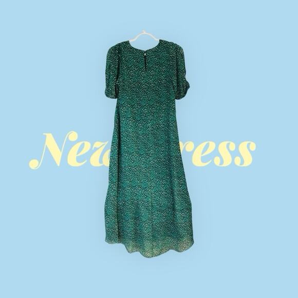 Zara Dress Size XS Green Leopard Pre-owned Great‎ Condition - Picture 1 of 7
